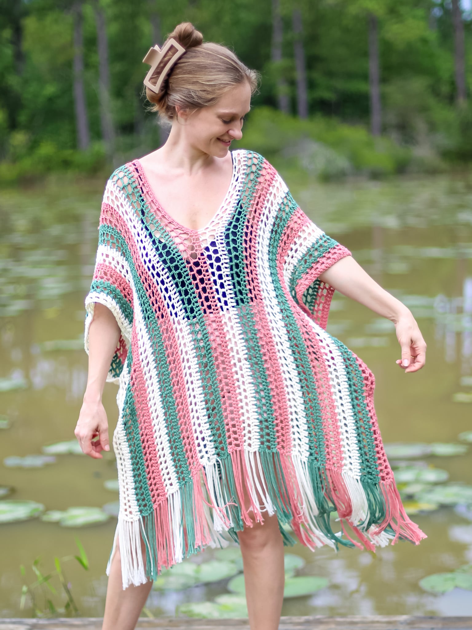 easy crochet summer poncho pattern