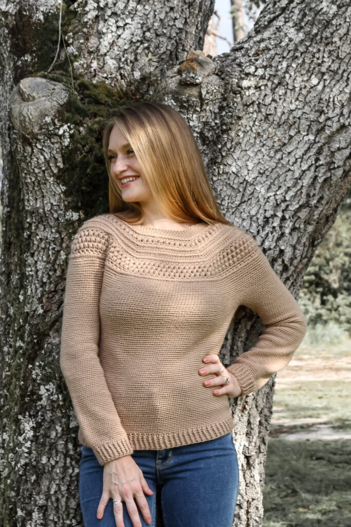 top down free crochet sweater pattern.