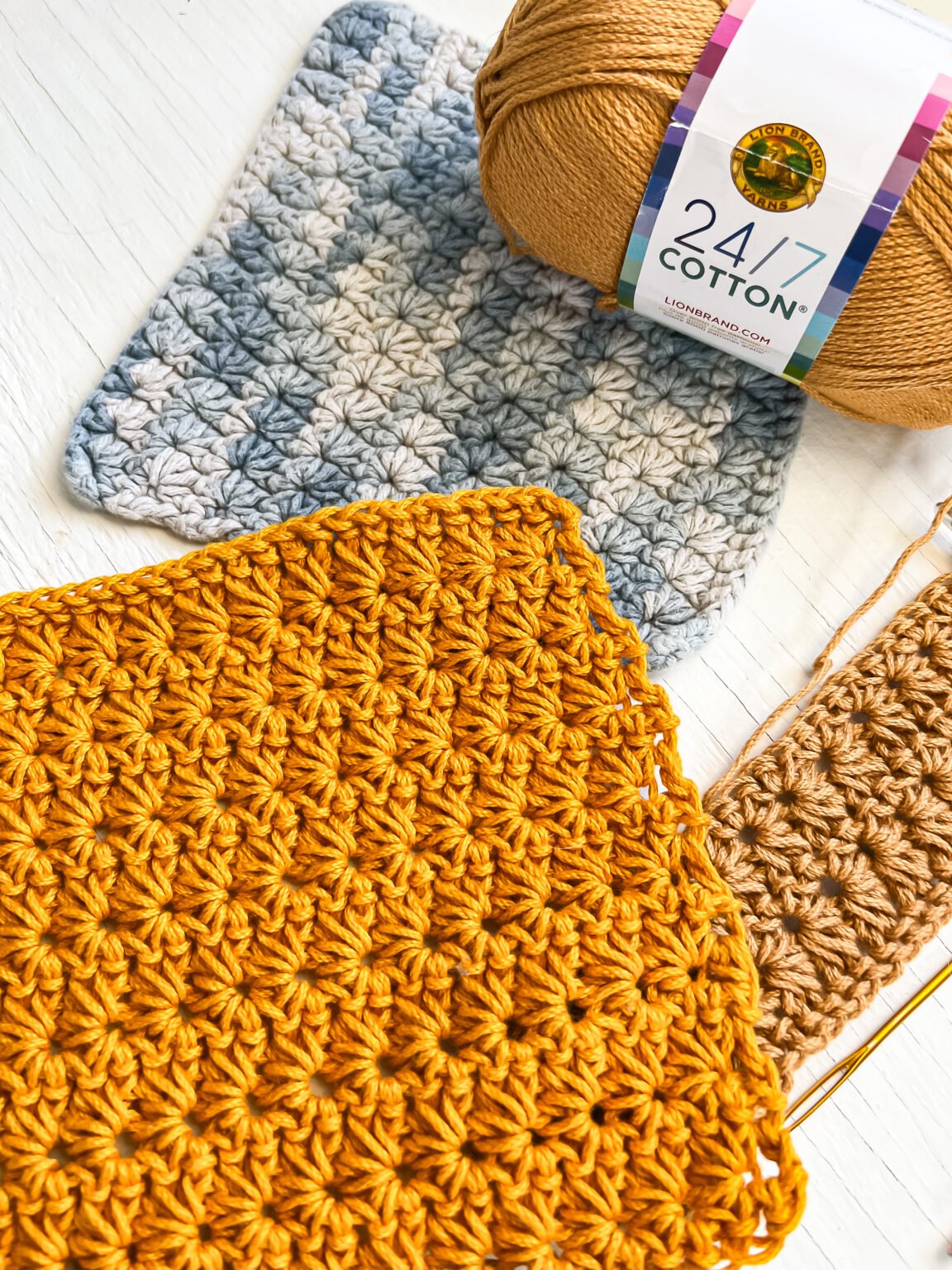 Easy Star Stitch Crochet Dishcloth Pattern Life + Yarn
