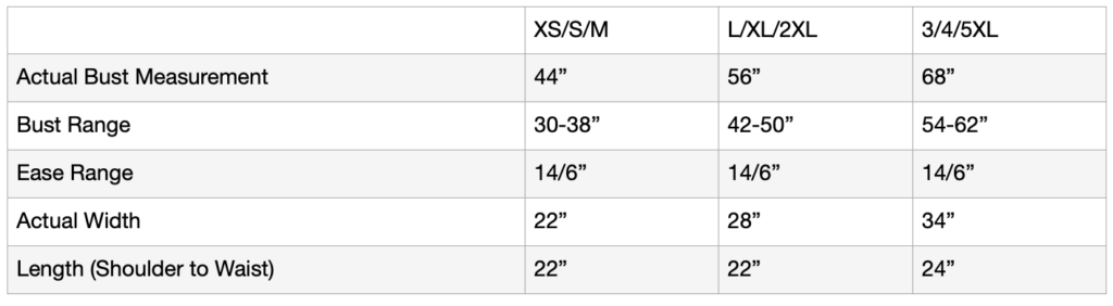 sizing chart

