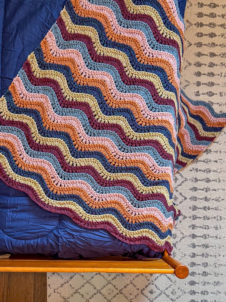 FREE Crochet Ripple Blanket Pattern – Easy Afghan Tutorial