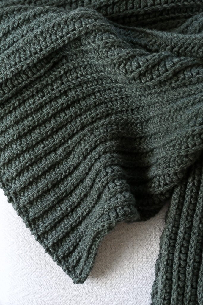 simple knit look crochet blanket for beginners