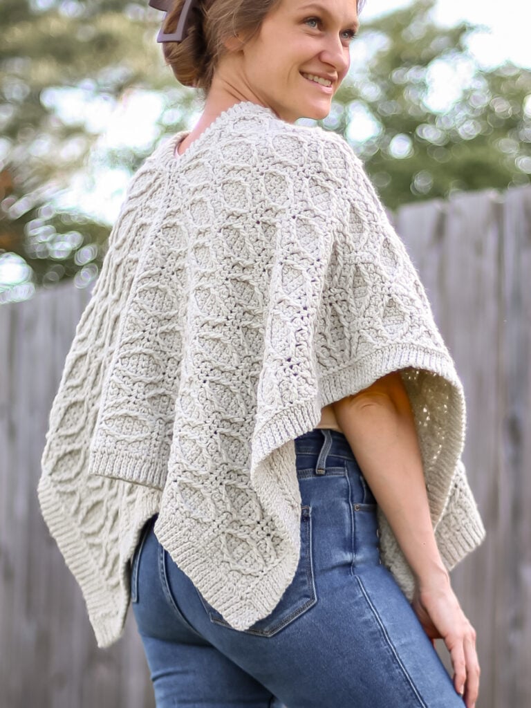 Simple Heirloom Crochet Poncho Free Pattern