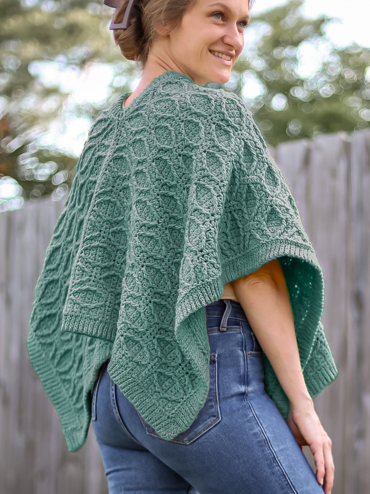 knit look crochet poncho
