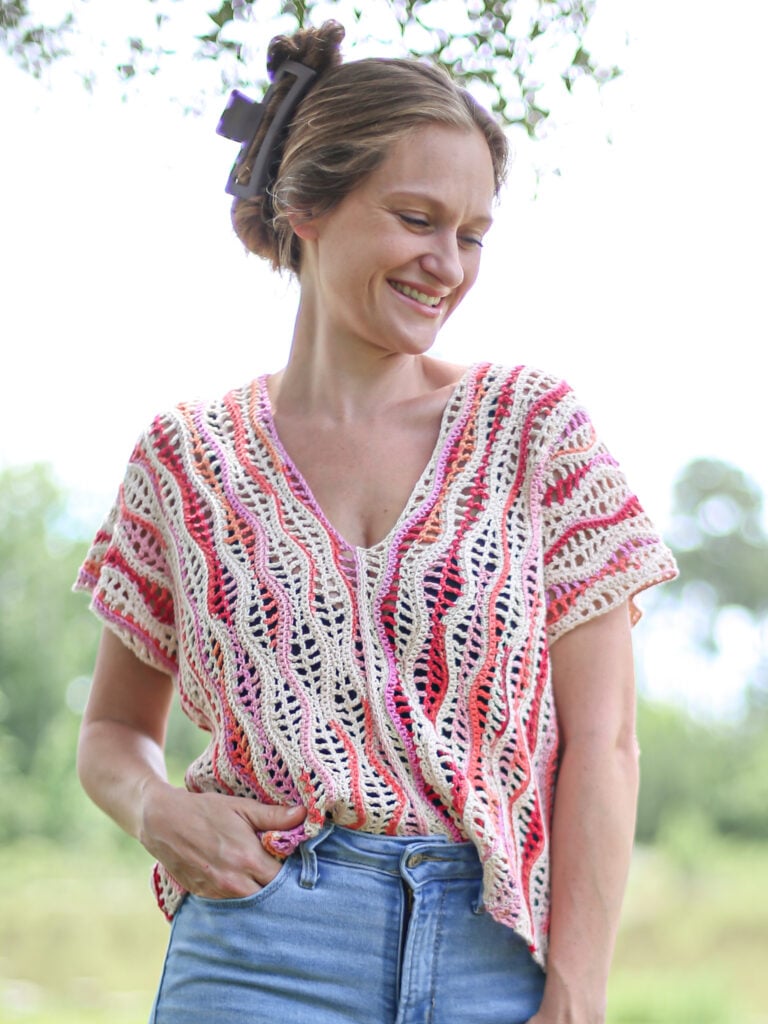 FREE Easy Summer Crochet Tee Pattern and Video Tutorial