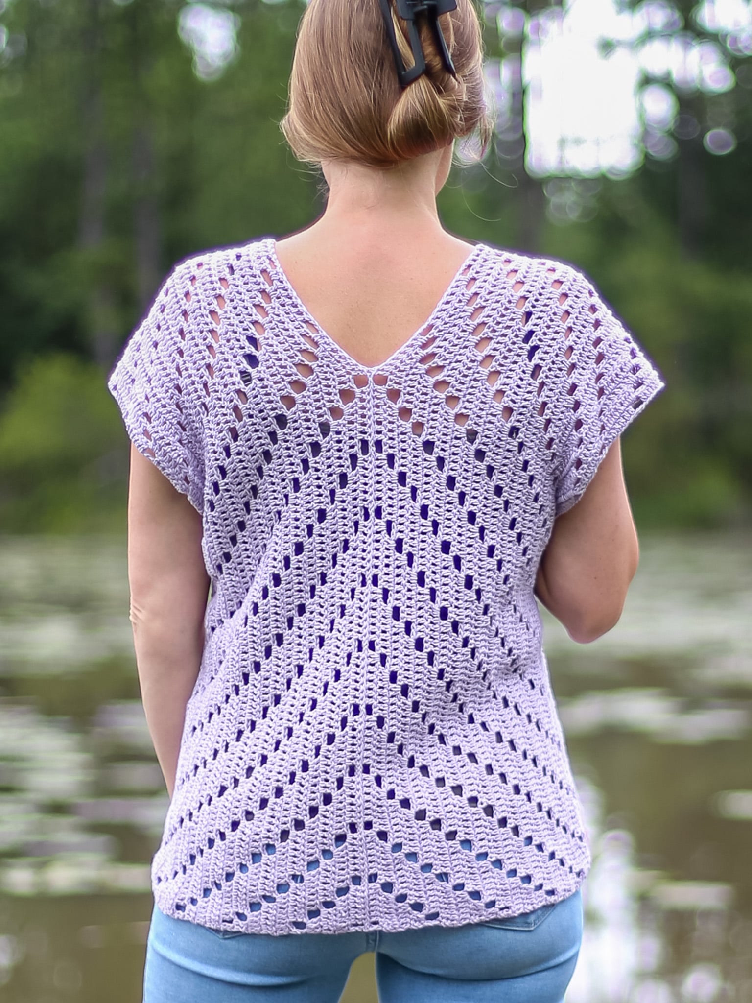 easy filet crochet top for summer
