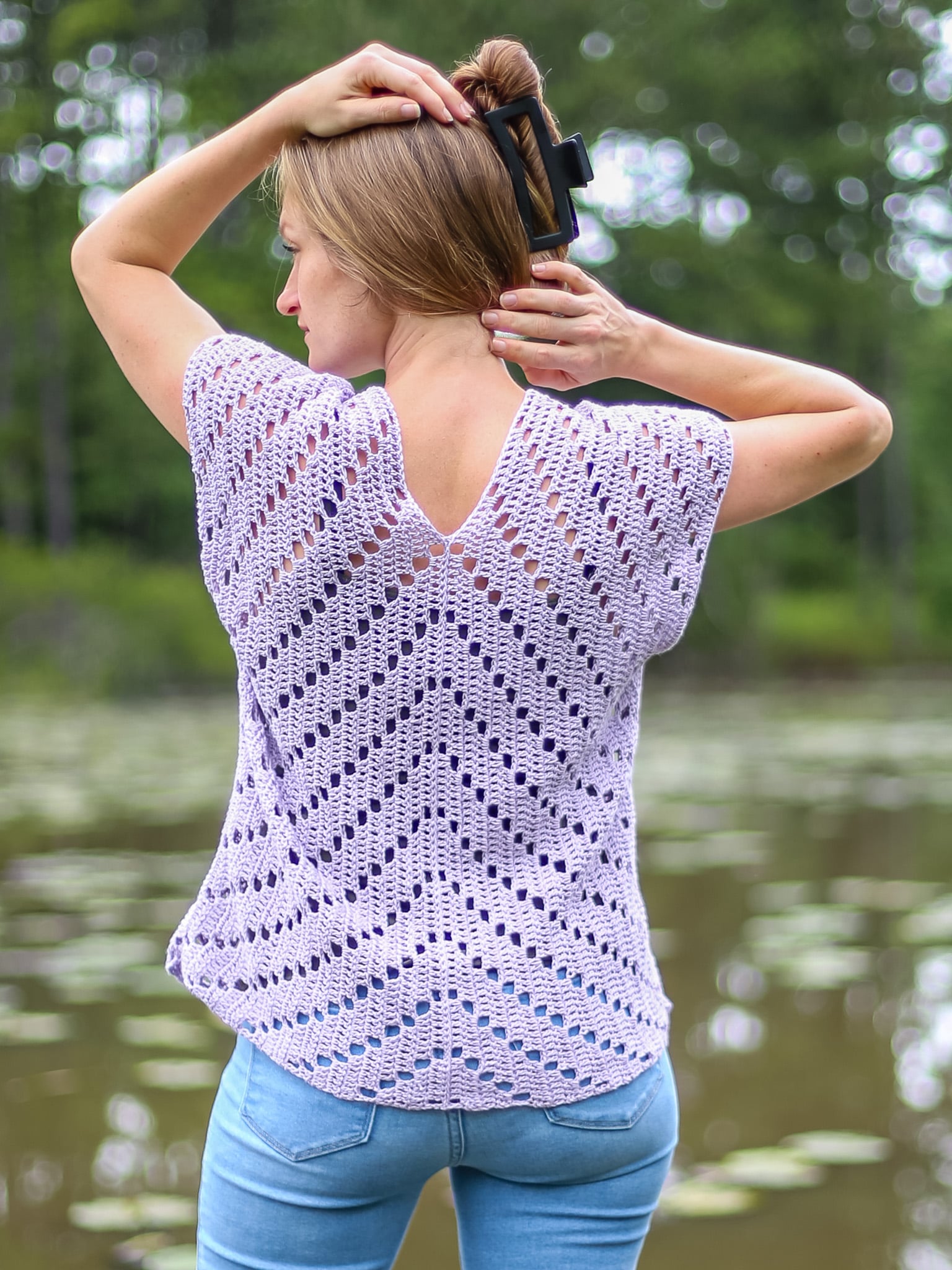easy filet crochet top
