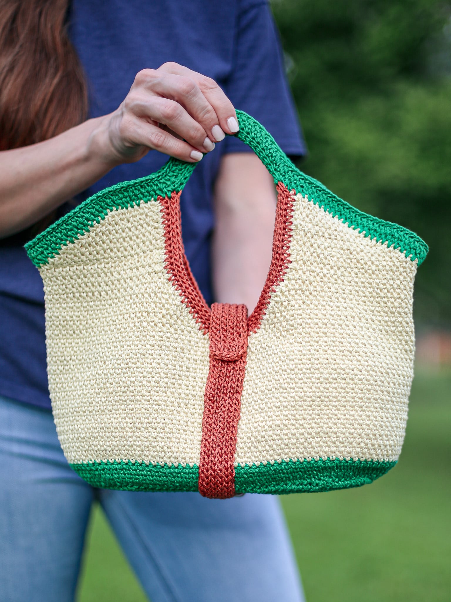 modern crochet purse