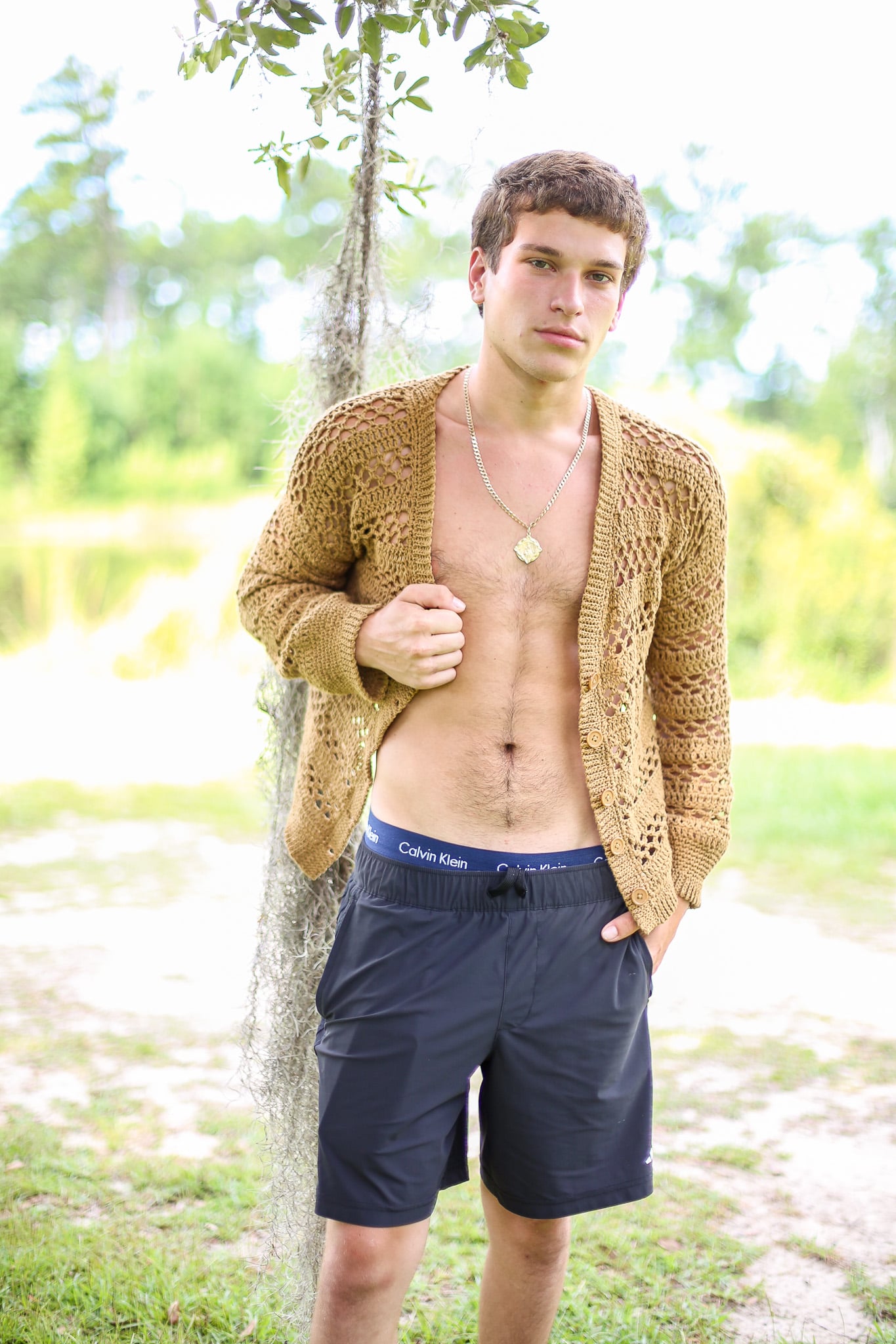 open stitch mens crochet cardigan
