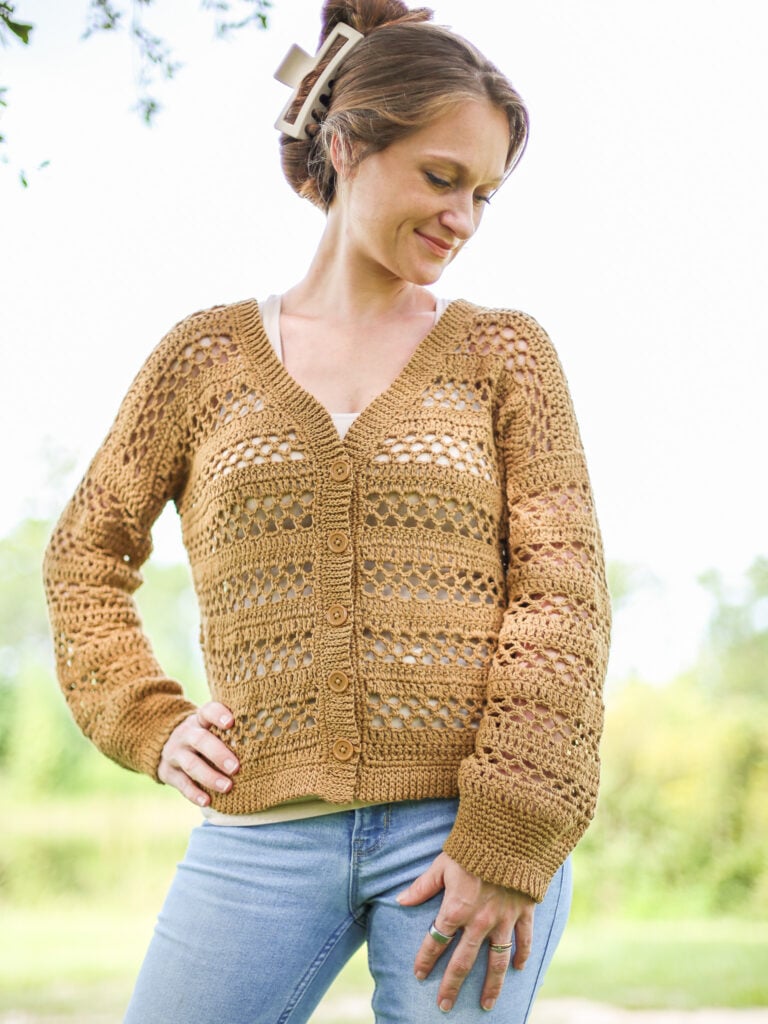 Make the BEST Lightweight Open Stitch Crochet Cardigan with Simple Stitches