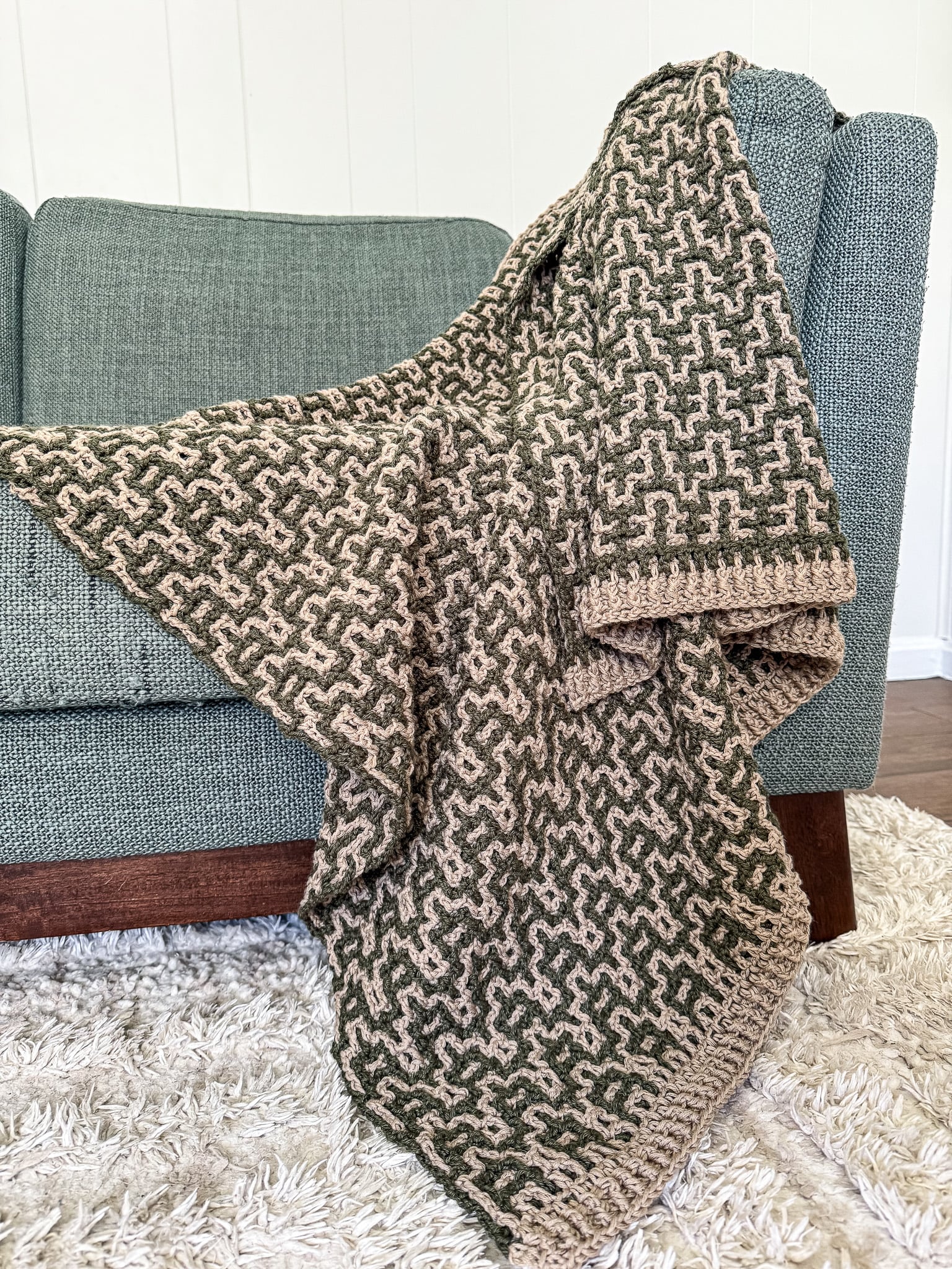 double filet crochet blanket