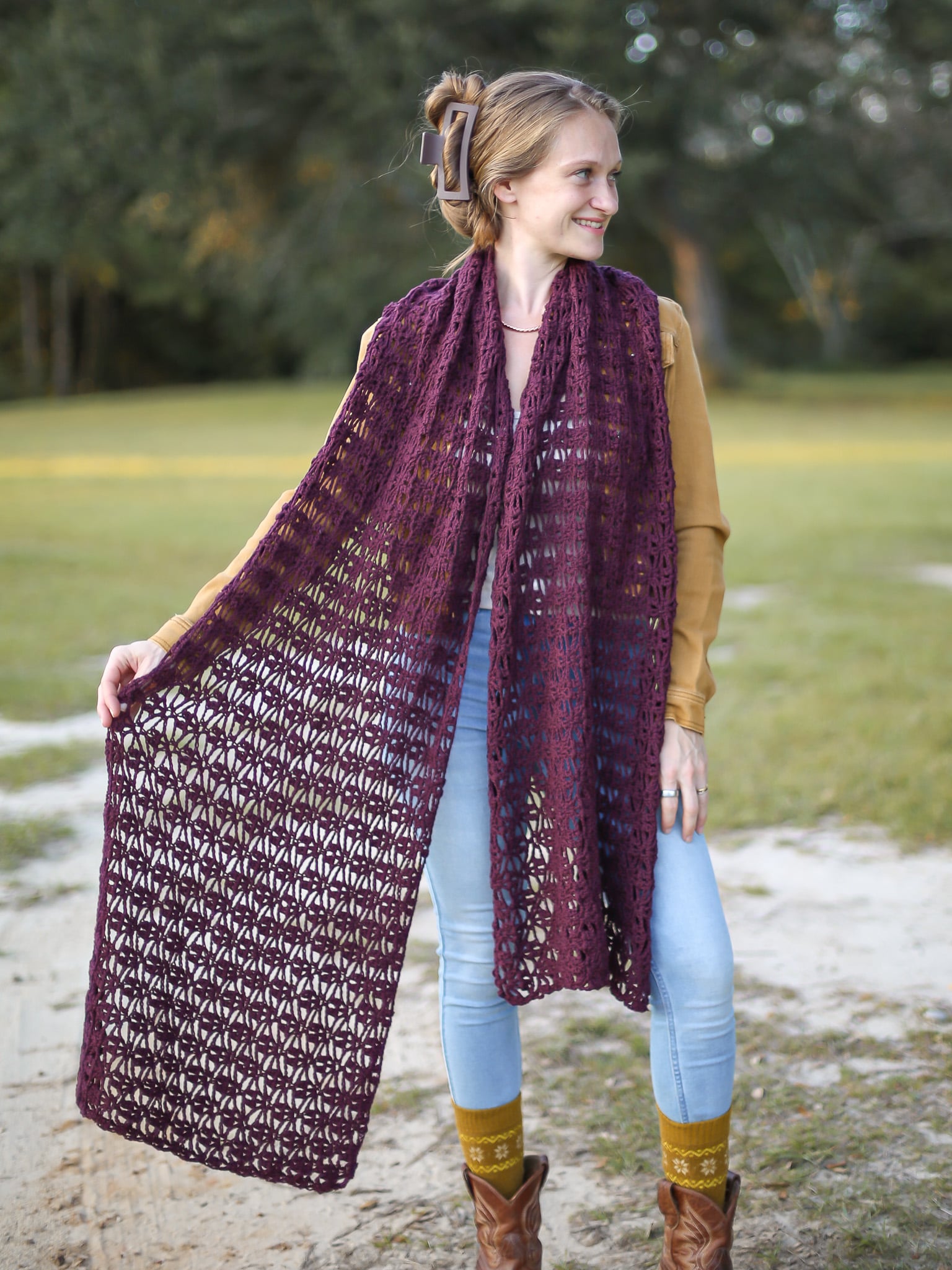 lacy crochet scarf pattern