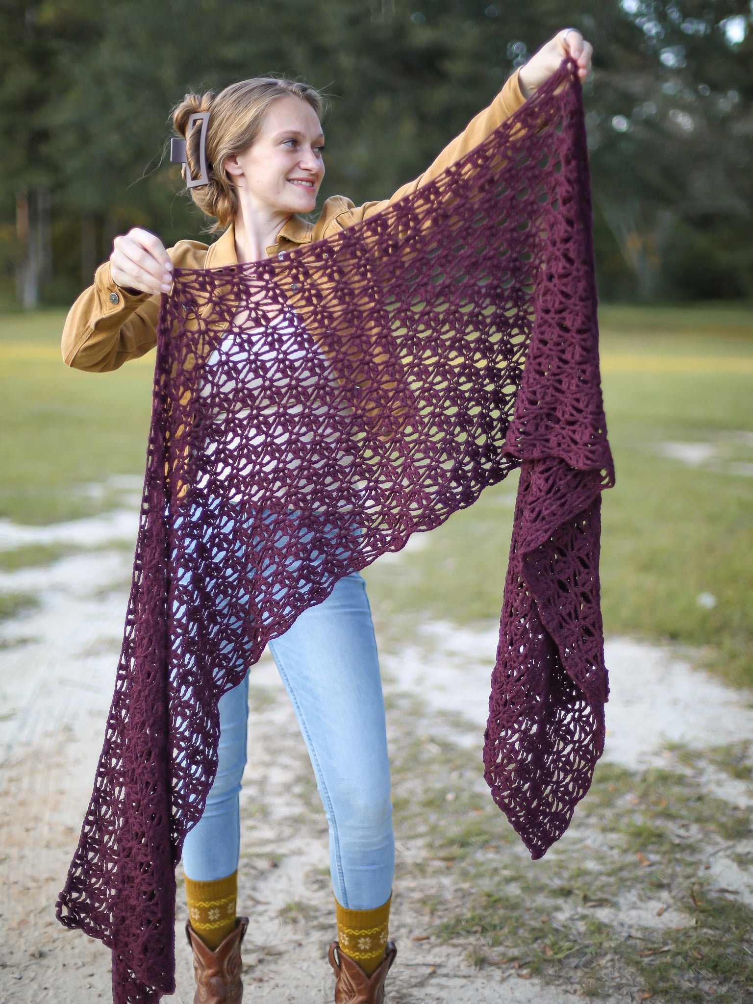 free lace scarf crochet pattern