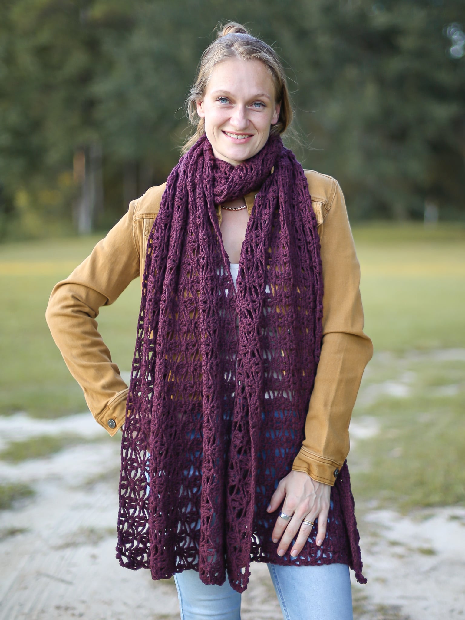 lacy scarf crochet pattern